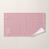 Élégant Monogramme Blanc Nom Rose (Serviette à main)