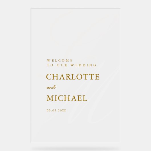 Élégant, Monogramme, Blanc, Transparent, Mariage (Recto)