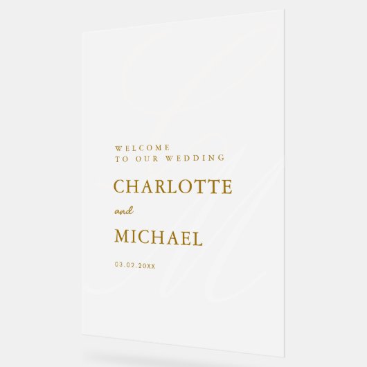 Élégant, Monogramme, Blanc, Transparent, Mariage (Angle)