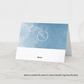 Élégant Monogramme Bleu, Mariage Aquarelle Merci