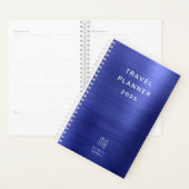 Élégant Monogramme Bleu Marine Voyage  (Devant avec enveloppe)