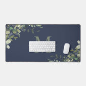 Élégant Monogramme botanique bleu Eucalyptus de la (Clavier et souris)