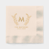 Élégant monogramme botanique de famille et nom or (Recto)