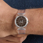 élégant monogramme brun chic brun Silicone Strap C<br><div class="desc">élégant monogramme personnalisé minimaliste élégant brun Silicone Strap Clear Watch vous pouvez changer la couleur de police,  la taille et le style. grand comme cadeau des groomsmen,  cadeau mariage et plus.</div>