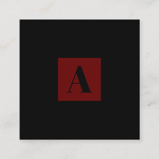 Élégant Monogramme carte de visite rouge foncé (Devant)