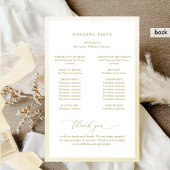 Élégant Monogramme Champagne Wedding Programme