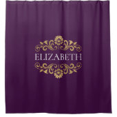 Élégant Monogramme Chaud violet rideau de douche o (Devant)
