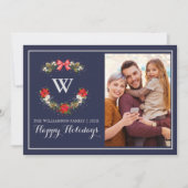 Élégant Monogramme Classique Floral Joyeux Vacance (Devant)