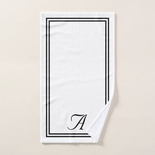 Élégant Monogramme classique noir et blanc (Serviette à main)