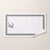 Élégant Monogramme classique noir et blanc (Serviette à main)