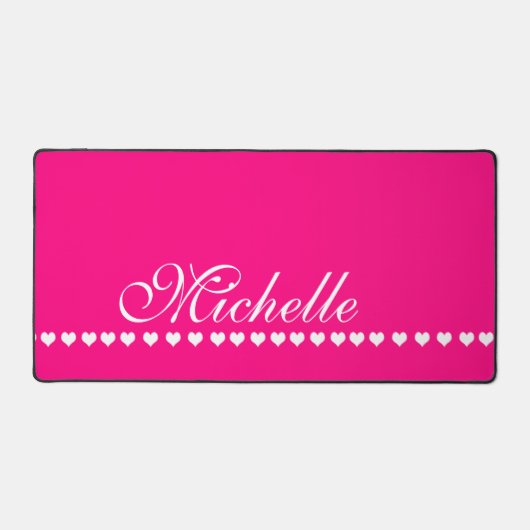 Élégant Monogramme Coeurs rose et blanc (Recto)