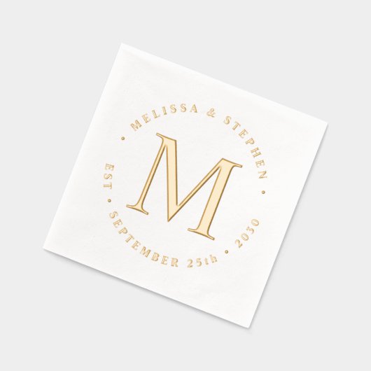 Élégant Monogramme Custom Bride & Groom Mariage Go (Gauche)