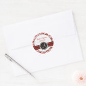 Élégant Monogramme Damask Enregistrer Les Stickers (Enveloppe)