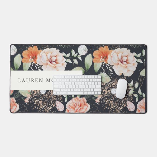 élégant monogramme d'aquarelle florale d'été (Clavier et souris)