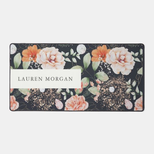 élégant monogramme d'aquarelle florale d'été (Recto)