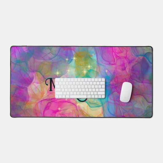 Élégant monogramme d'art en marbre coloré (Clavier et souris)