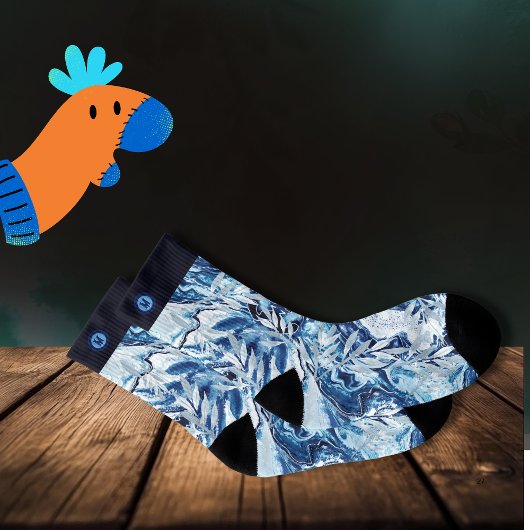 Élégant Monogramme de courant bleu