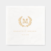 Élégant Monogramme de crête Mariage blanc (Recto)