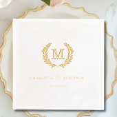 Élégant Monogramme de crête Mariage blanc