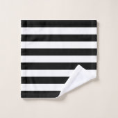 Élégant Monogramme De Grilles Noir Et Blanc (Gant de toilette)