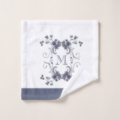Élégant monogramme de la marine (Gant de toilette)