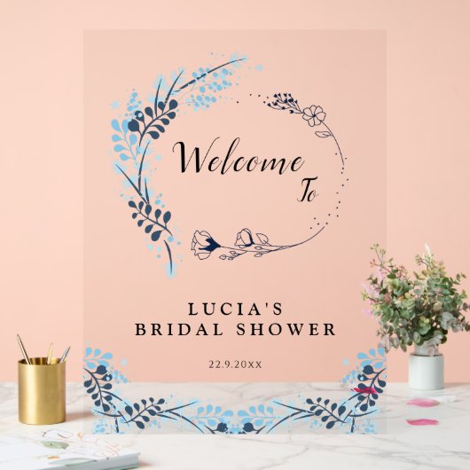 Elégant Monogramme de la marine Fête des mariées f (Mariage)