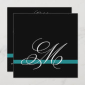 Élégant Monogramme de mariage de Swirl Invitations (Devant / Derrière)
