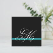 Élégant Monogramme de mariage de Swirl Invitations (Debout devant)