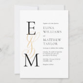 Elegant Monogramme de mariage Invitation avec RSVP (Devant)