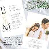 Elegant Monogramme de mariage Invitation avec RSVP