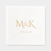Élégant Monogramme de Mariage Simple (Recto)