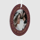 Élégant Monogramme de Noël Bourgogne (devant)