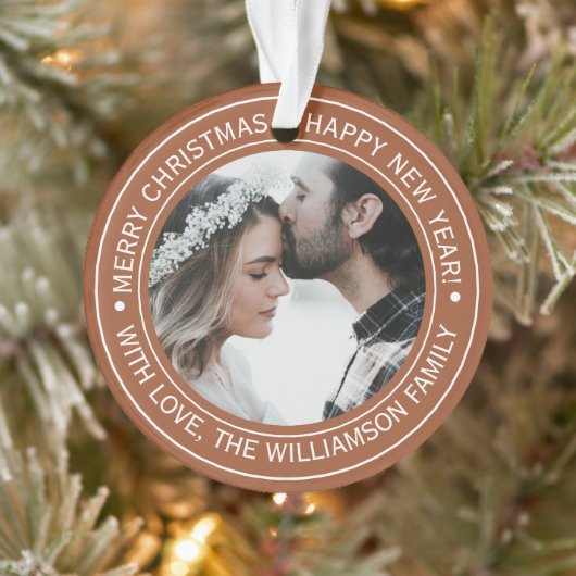 Élégant Monogramme de Noël en terre cuite Photo (Arbre)