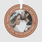 Élégant Monogramme de Noël en terre cuite Photo (dos)