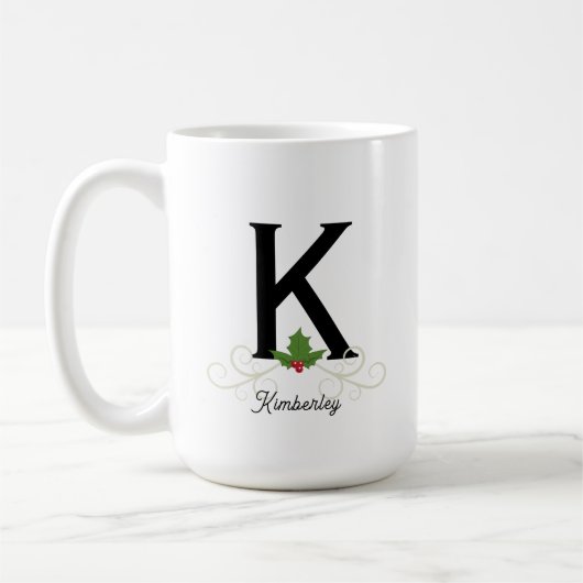 Élégant Monogramme de Noël Mug (Gauche)