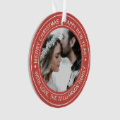 Élégant Monogramme de Noël Rouge (devant)
