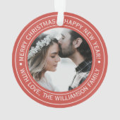 Élégant Monogramme de Noël Rouge (dos)