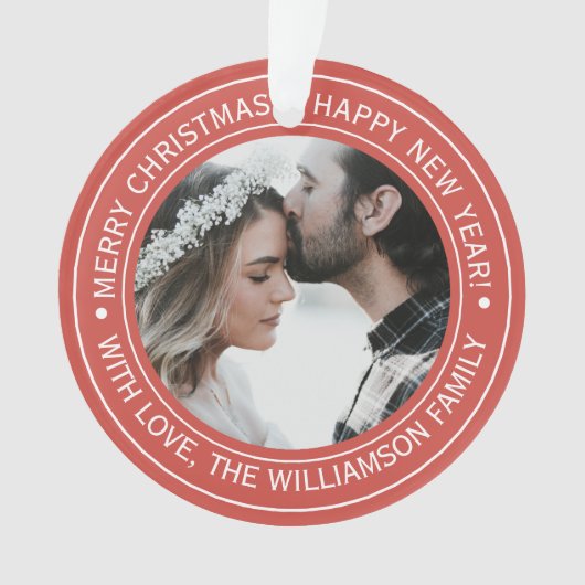 Élégant Monogramme de Noël Rouge (devant)