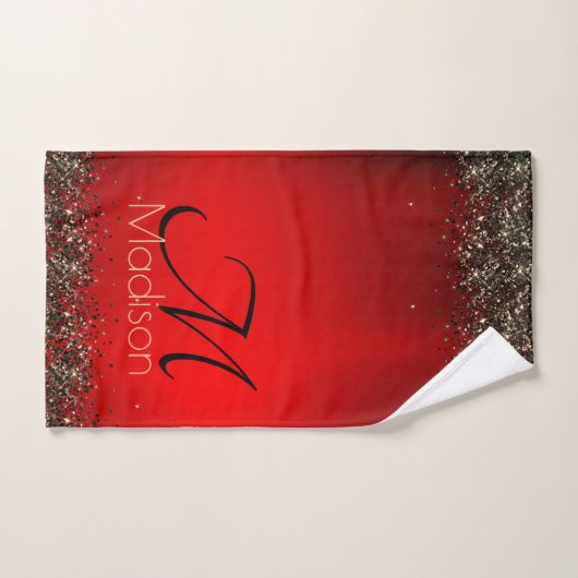 Élégant monogramme de parties scintillant en or no (Serviette à main)