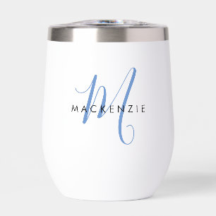Élégant Monogramme de Script bleu moderne