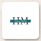Élégant Monogramme Dessous de verre en plastique d (Devant)