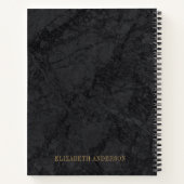 Élégant Monogramme d'or noir Carnet initial (Dos)