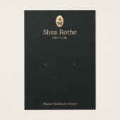 Élégant Monogramme d'or Noir Élevage Carte d'affic (Devant)