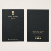 Élégant Monogramme d'or Noir Élevage Carte d'affic (Devant & derrière)