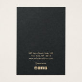 Élégant Monogramme d'or Noir Élevage Carte d'affic (Dos)