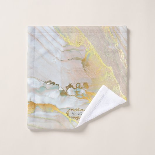 Élégant Monogramme d'or rose (Gant de toilette)