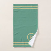 Élégant Monogramme d'or vert simple et sophistiqué (Serviette à main)