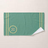Élégant Monogramme d'or vert simple et sophistiqué (Serviette à main)