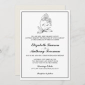 Élégant Monogramme d'orchidée Faire-part de mariag (Devant / Derrière)