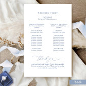 Élégant Monogramme Dusty Blue Wedding Programme